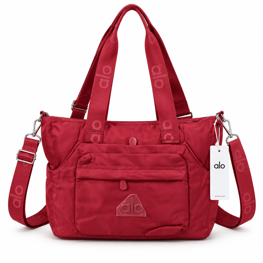 Bolsa Tote Grande Multifuncional con Correa Ajustable - color Rojo