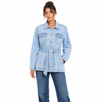 Chamarra Cazadora Denim con Cinturón