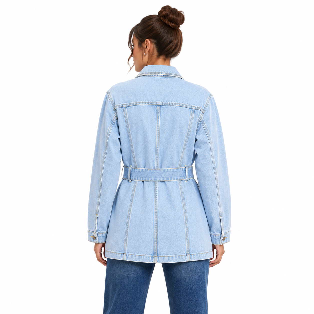 Chamarra Cazadora Denim con Cinturón