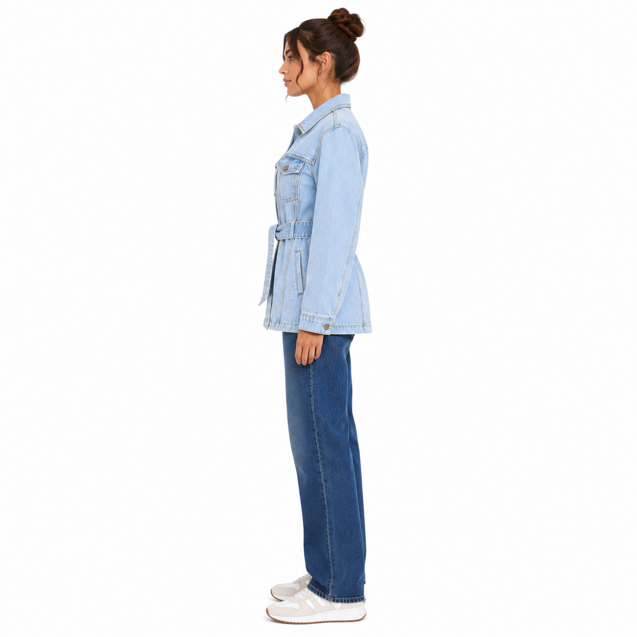 Chamarra Cazadora Denim con Cinturón