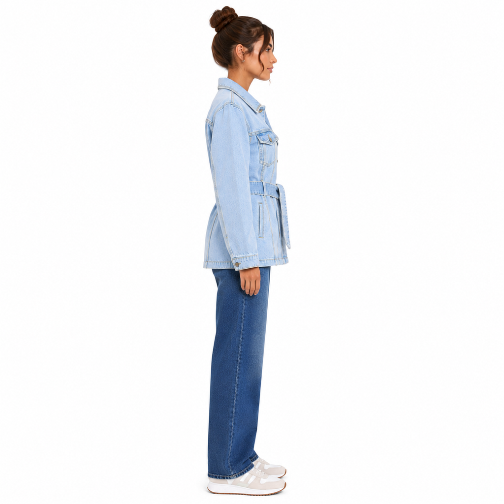 Chamarra Cazadora Denim con Cinturón