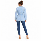 Chamarra Cazadora Denim con Cinturón Promoción