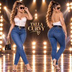 Jeans Curvy Corte Colombiano para Mujer – Tiro Alto y Efecto Moldeador