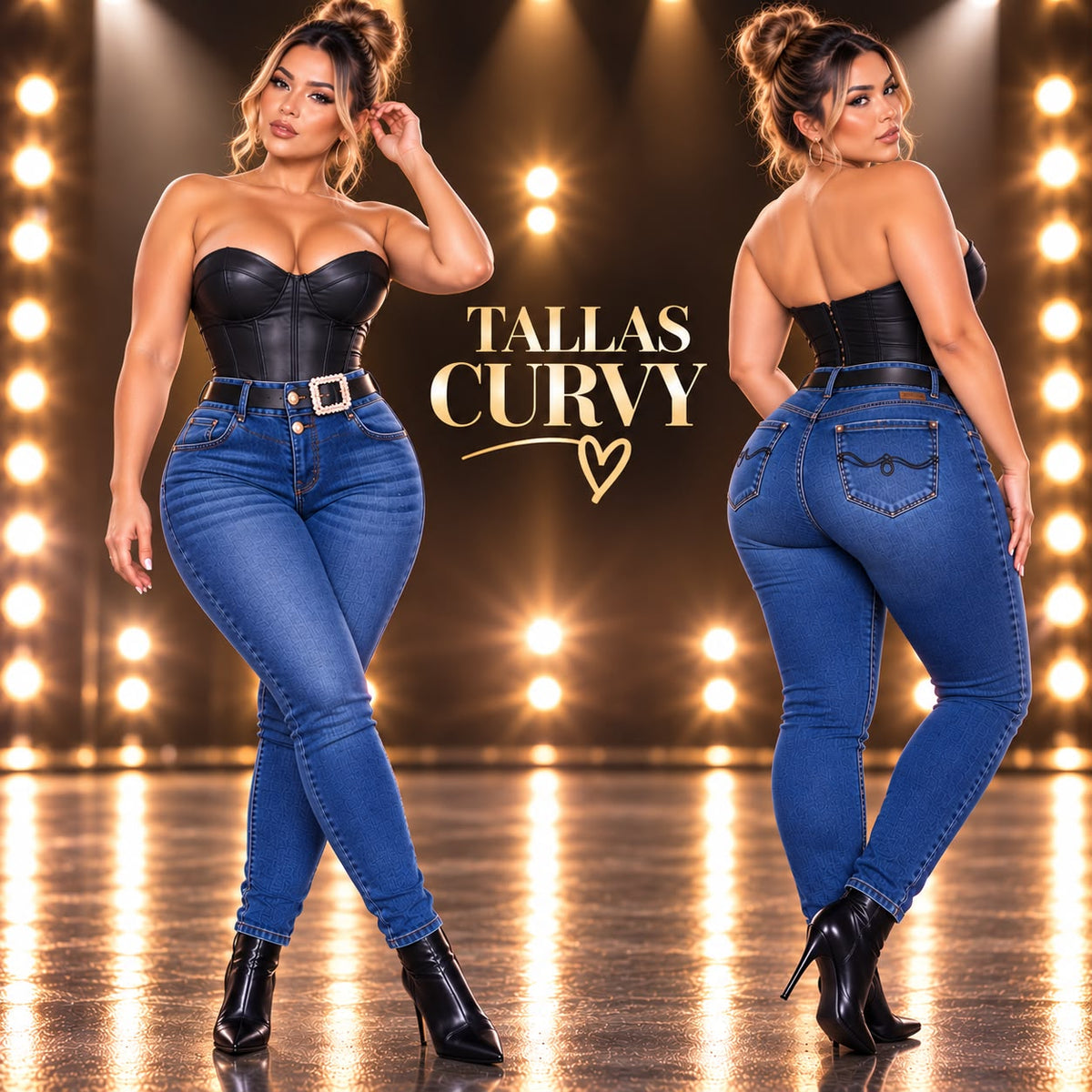 Jeans Curvy Corte Colombiano para Mujer – Tiro Alto y Efecto Moldeador