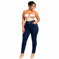 Jeans Curvy Corte Colombiano Color Azul Marino