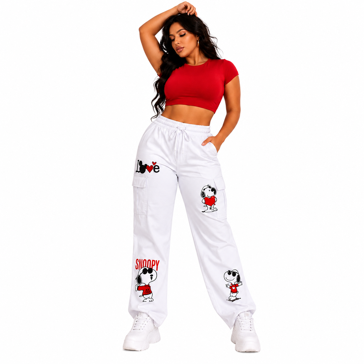 Pantalón curvy gabardina corte colombiano recto con pretina elástica