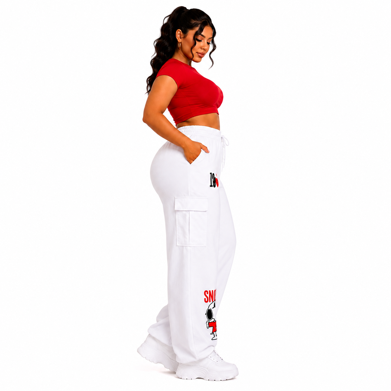 Pantalón curvy gabardina corte colombiano recto con pretina elástica