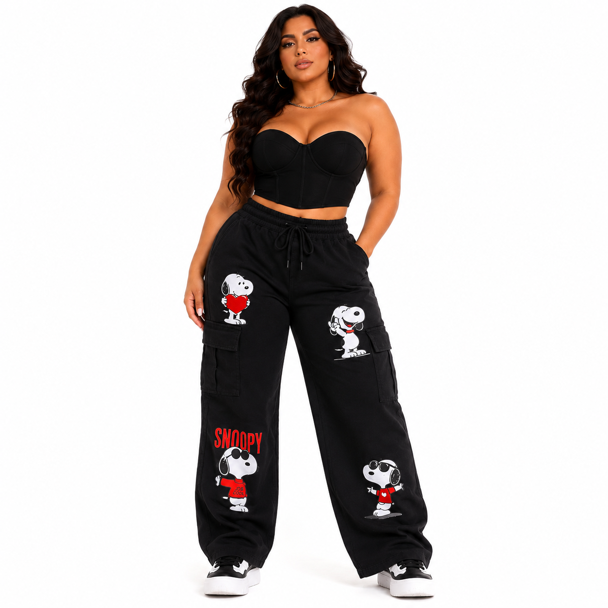 Pantalón curvy gabardina corte colombiano recto con pretina elástica