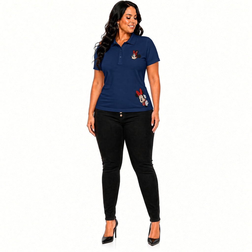 Playera Polo Estampada para Mujer – Variedad de colores