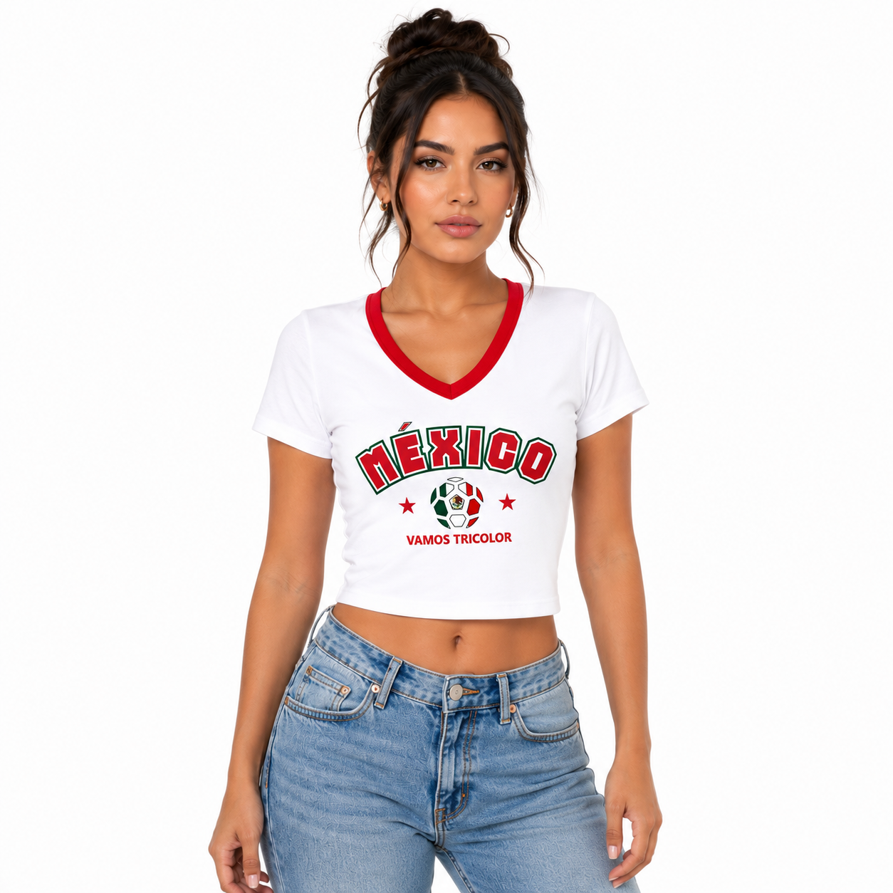 Playera Selección Mexicana Crop Top Stretch - Unitalla