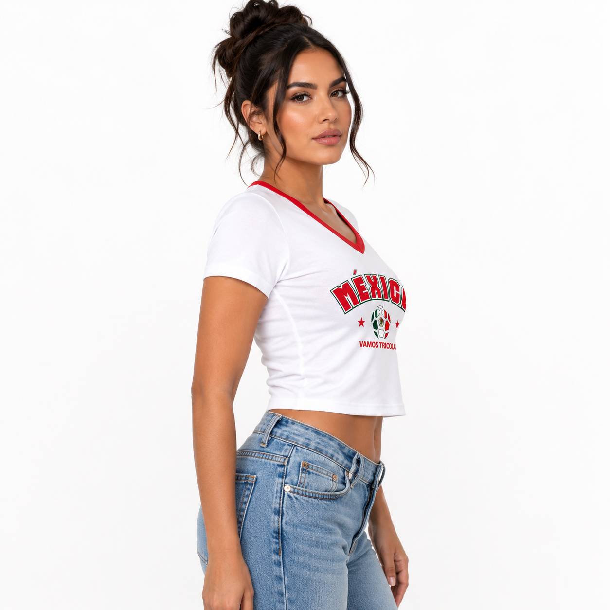 Playera Selección Mexicana Crop Top Stretch - Unitalla