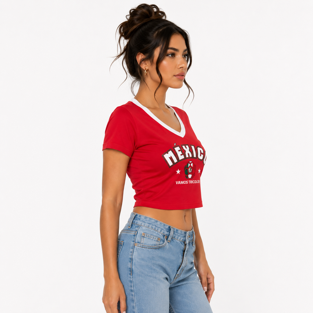 Playera Selección Mexicana Crop Top Stretch - Unitalla