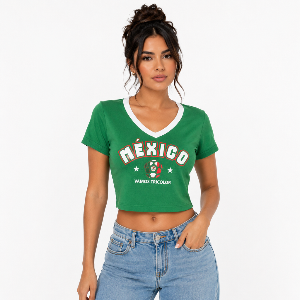Playera Selección Mexicana Crop Top Stretch - Unitalla