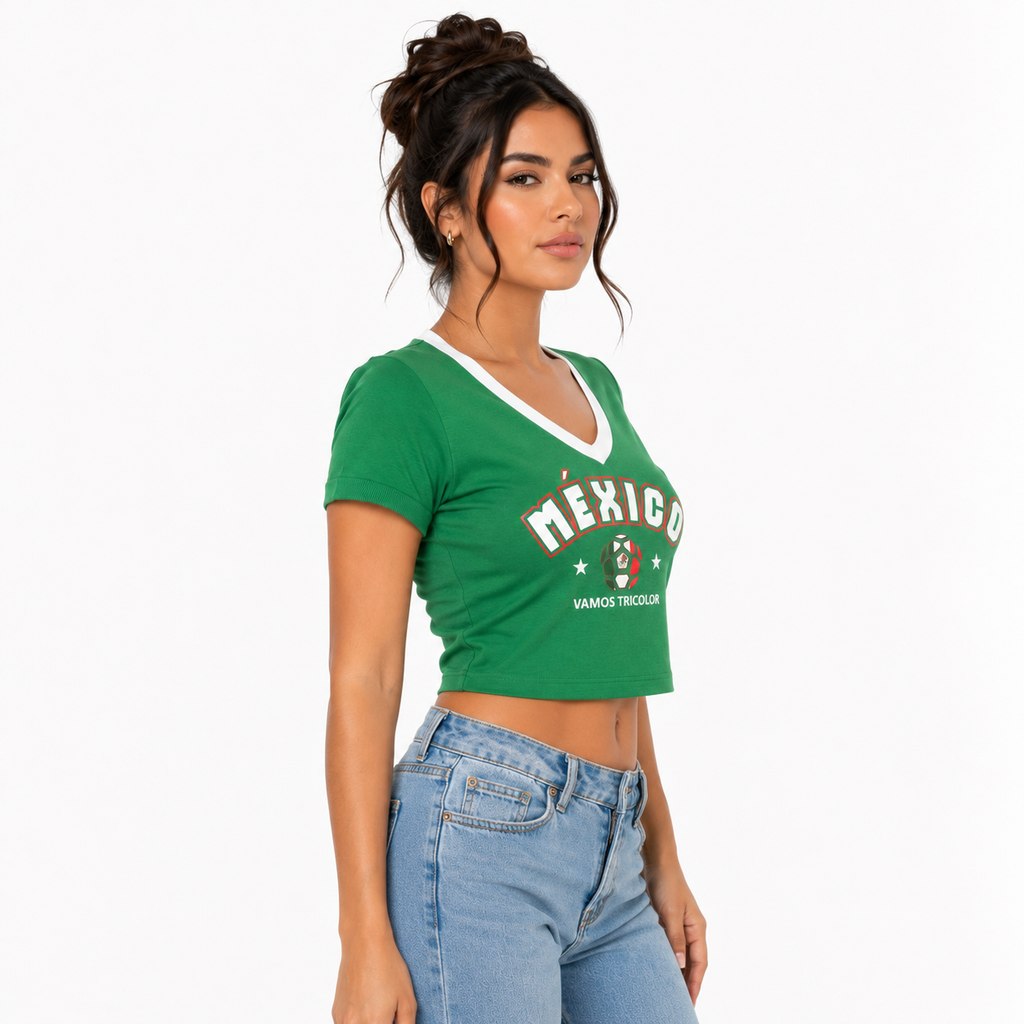 Playera Selección Mexicana Crop Top Stretch - Unitalla
