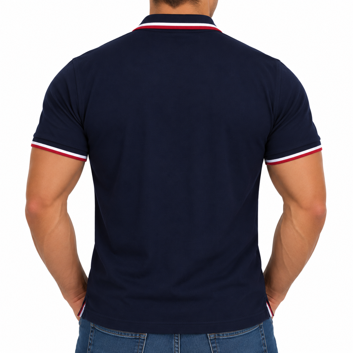 Playera polo para caballero de algodón Color Azul marino