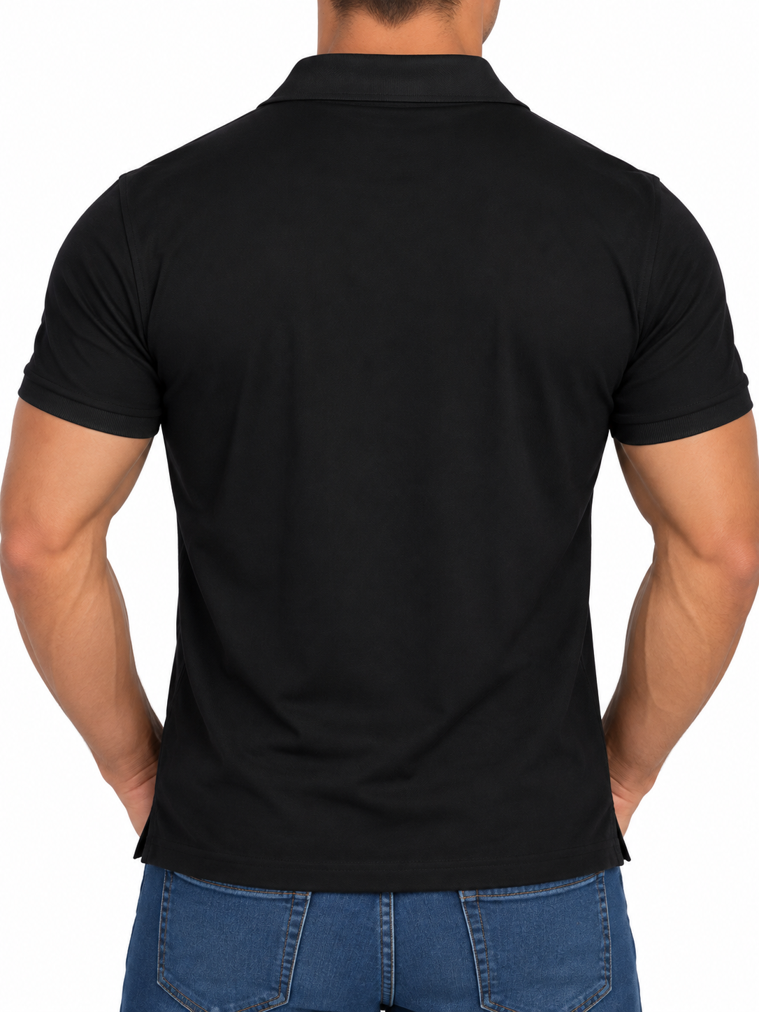 Playera polo para caballero de algodón Color Negro