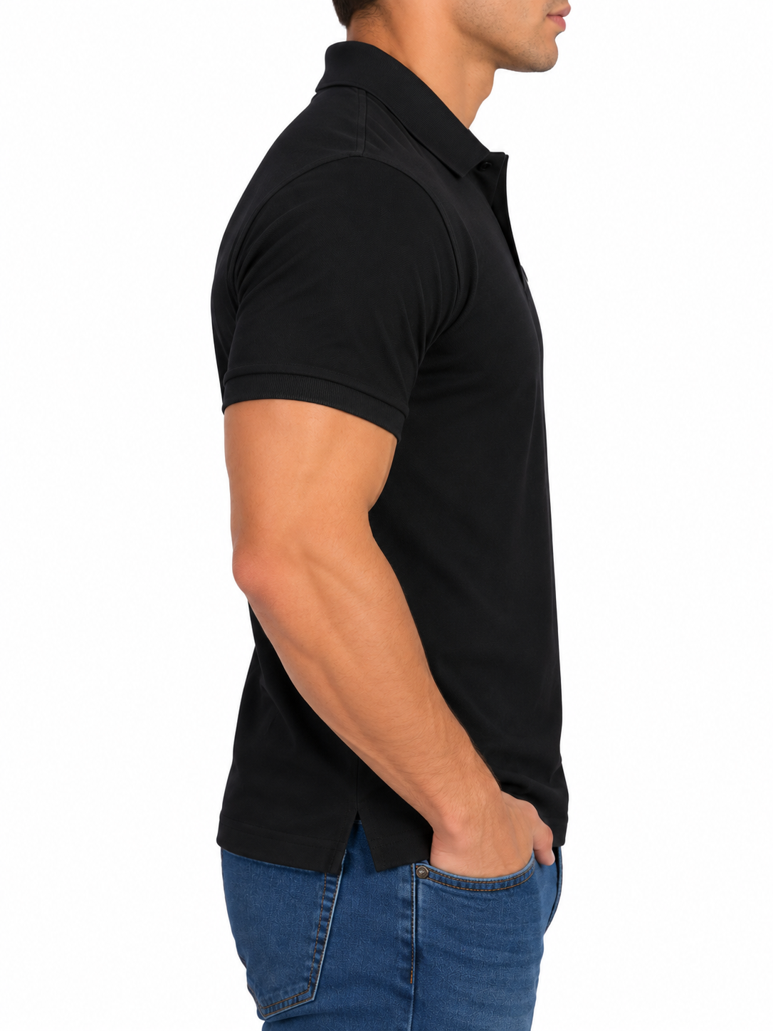 Playera polo para caballero de algodón Color Negro