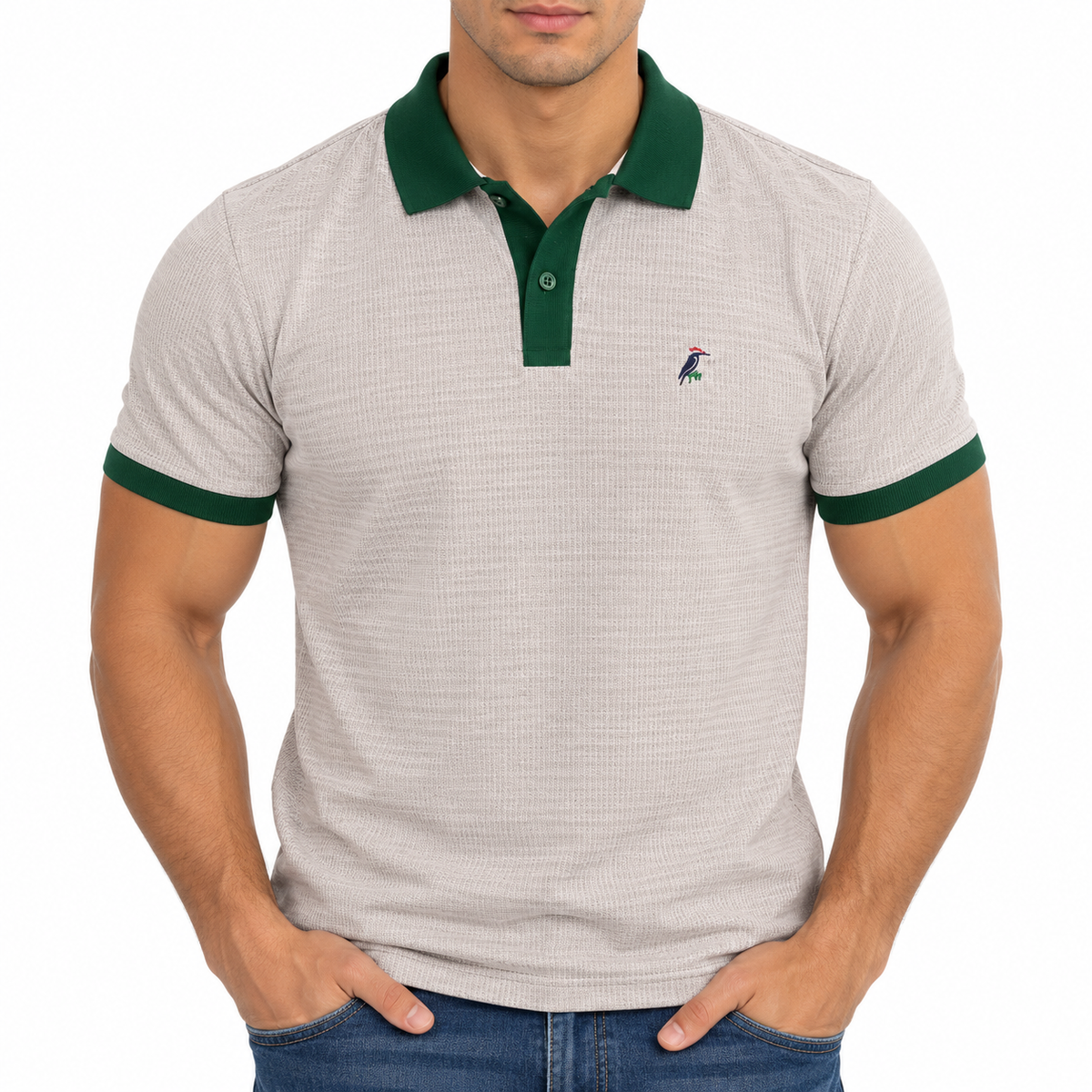 Playera polo para caballero de algodón Color Beige