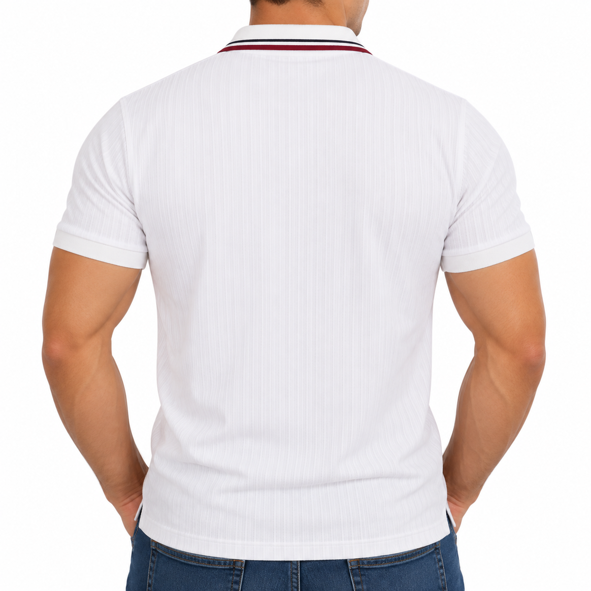 Playera polo para caballero de algodón Color Blanco