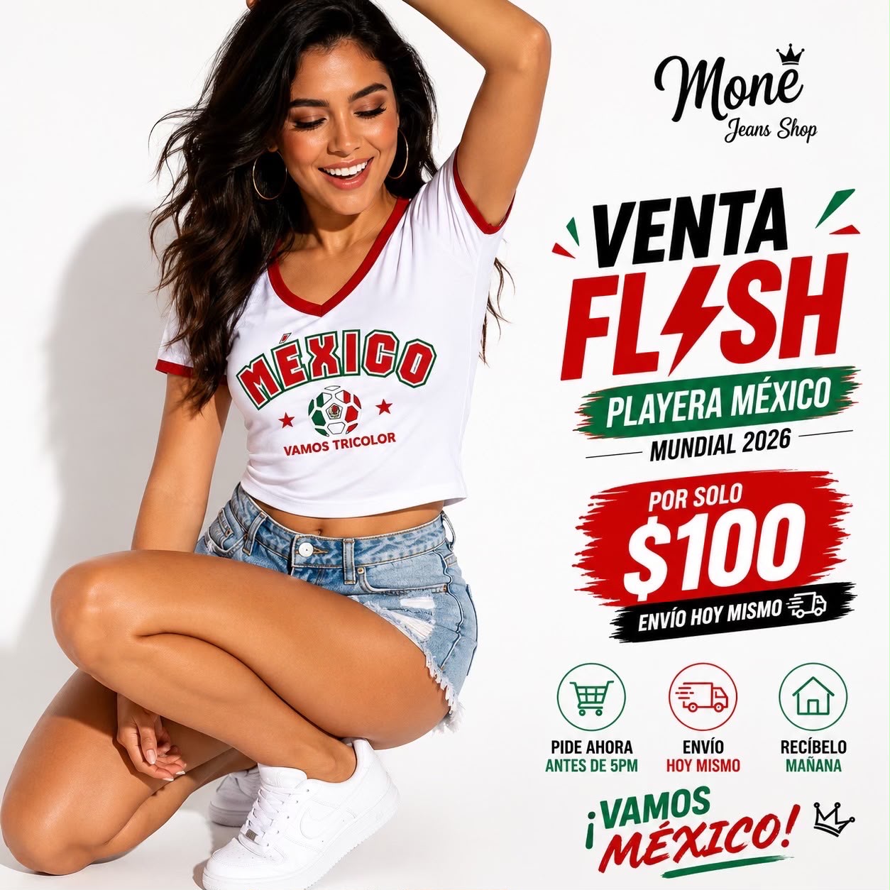 Playera Selección Mexicana Crop Top Stretch - Unitalla