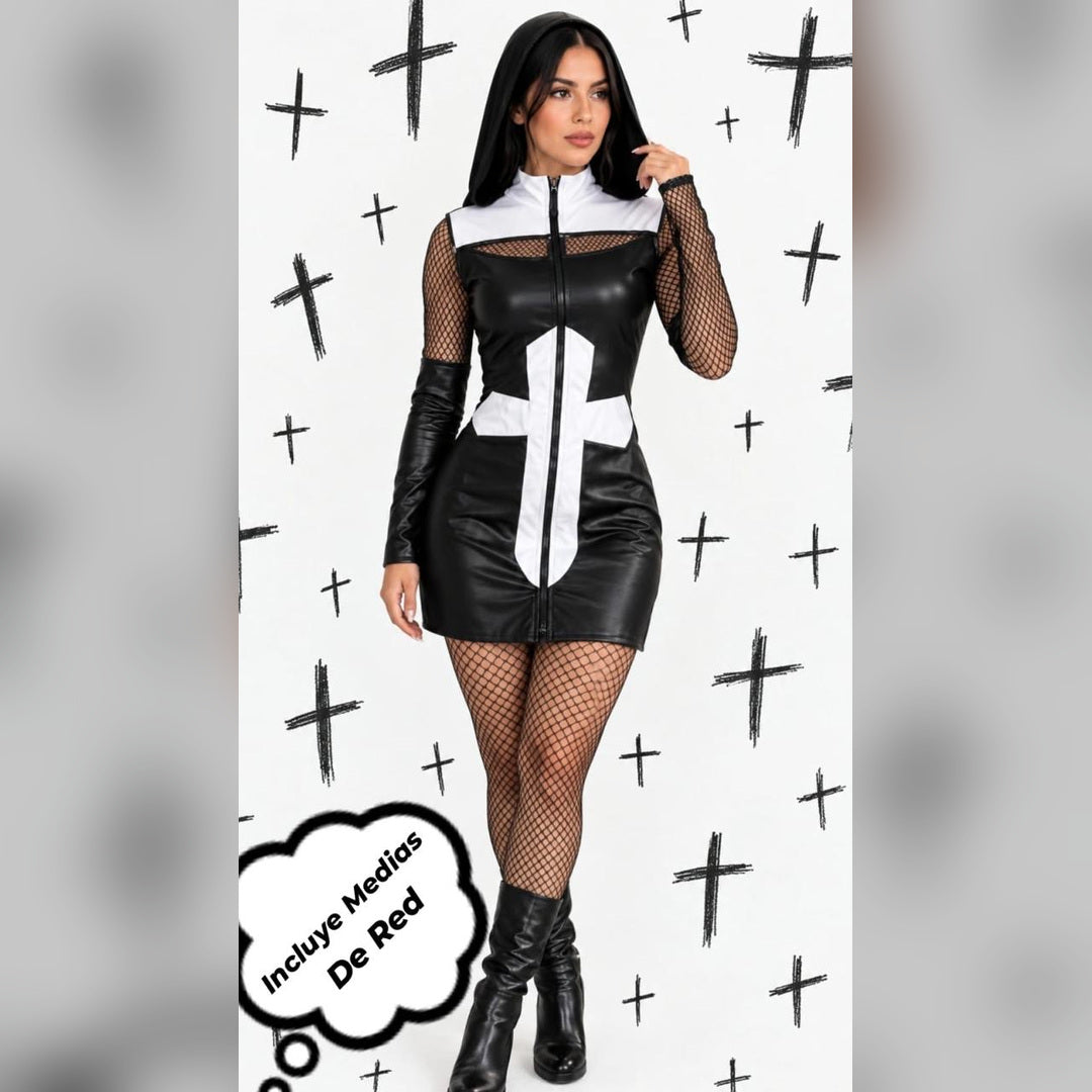 Disfraz de Monja de Terror Negro – Halloween Mujer