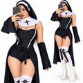 Disfraz de Monja Gótica para Mujer – Conjunto Negro con Tocado y Accesorios
