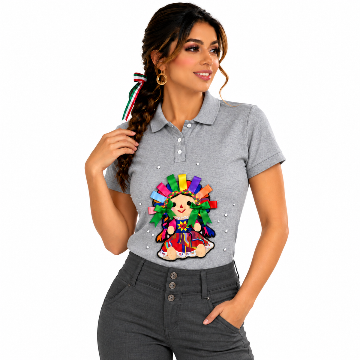 Playera Tipo Polo con personaje de Lele color Azul Marino