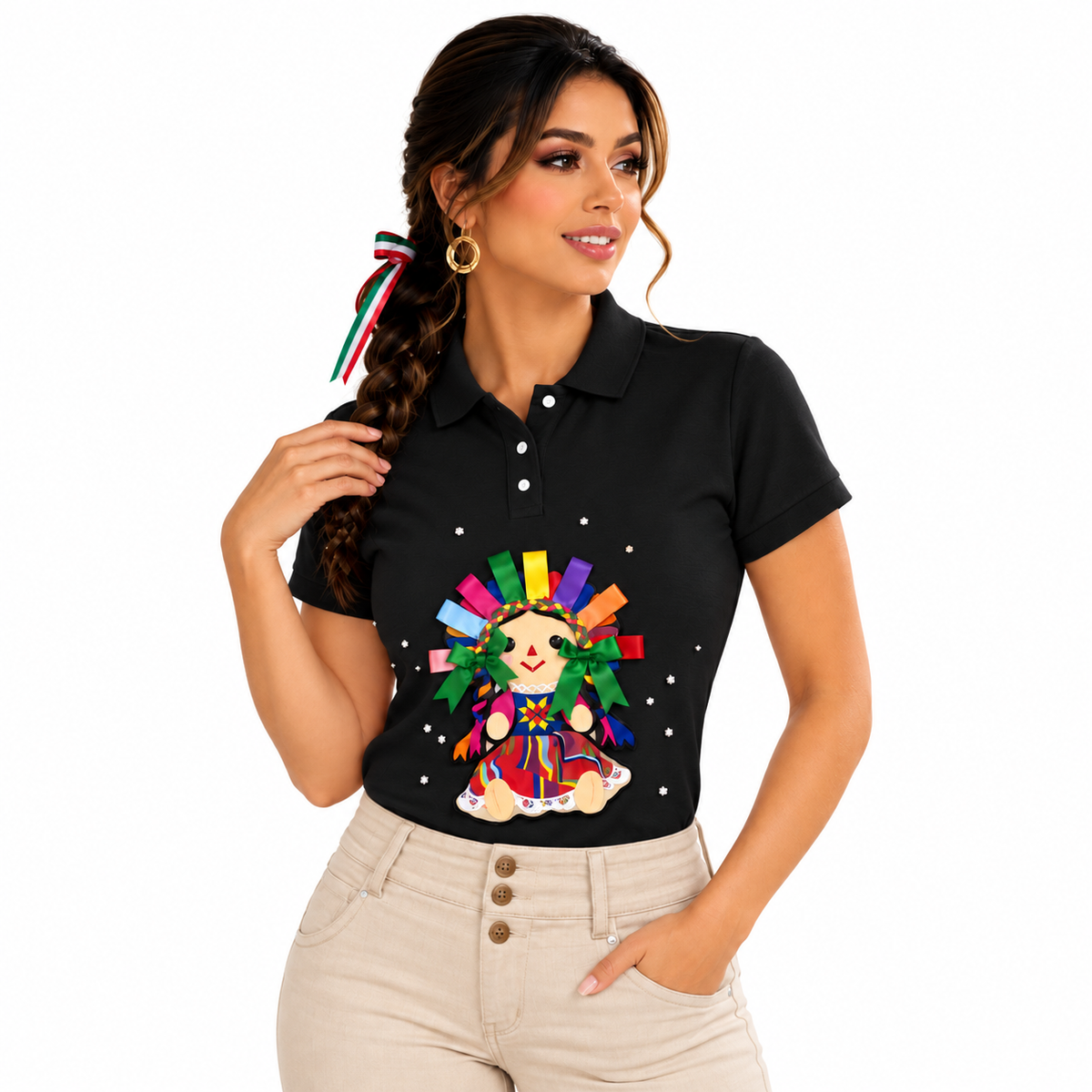 Playera Tipo Polo con personaje de Lele color Azul Marino